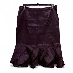 Sophisticated Black Ruffled Pencil Skirt